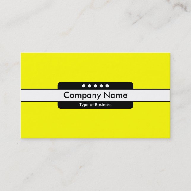 Center Band 5 Spots - Bright Yellow Business Card (Front)
