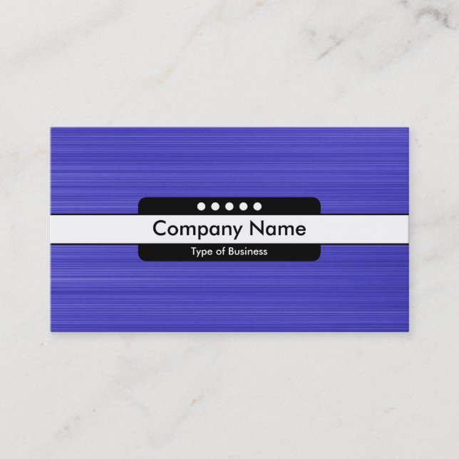 Center Band 5 Spots - Brushed Blue Texture Business Card (Front)