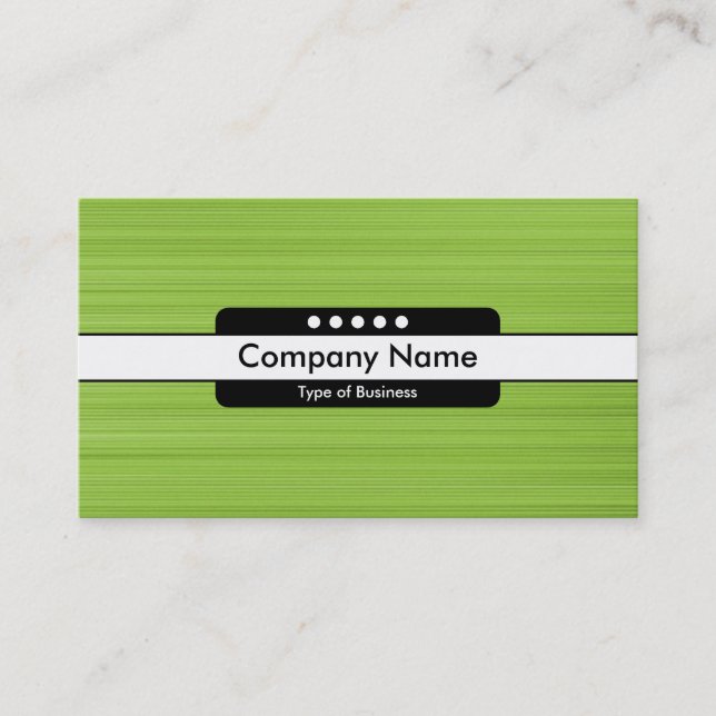 Center Band 5 Spots - Brushed Green Texture Business Card (Front)