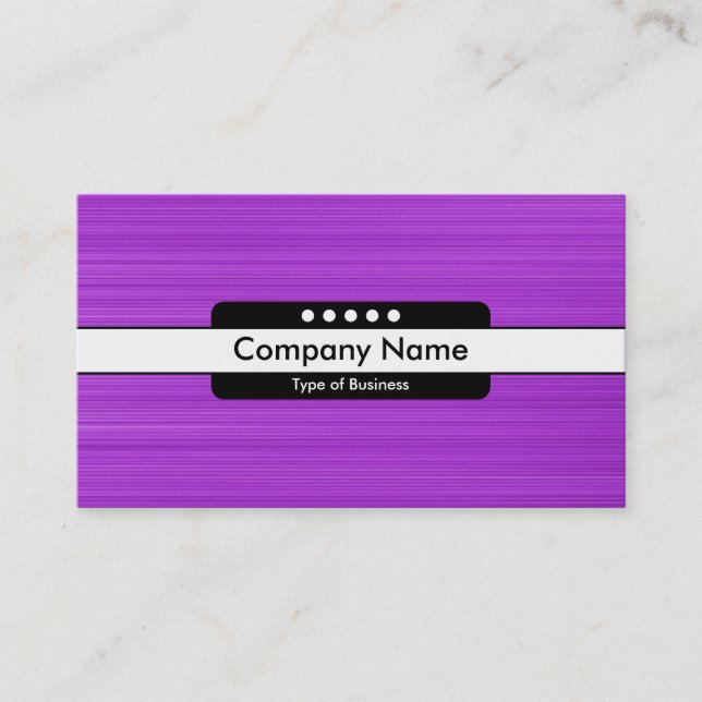 Center Band 5 Spots - Brushed Purple Texture Business Card (Front)