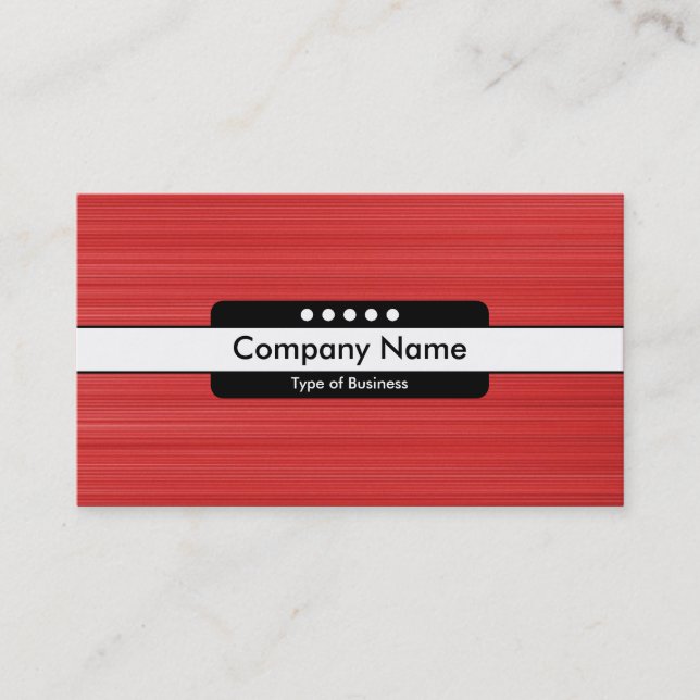 Center Band 5 Spots - Brushed Red Texture Business Card (Front)