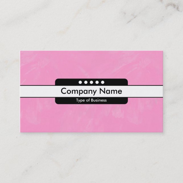 Center Band 5 Spots - Brushy Pink Texture Business Card (Front)