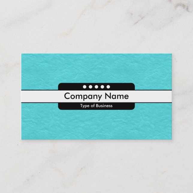 Center Band 5 Spots - Cyan Paper Texture Business Card (Front)