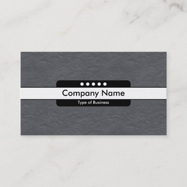 Center Band 5 Spots - Dark Gray Paper Texture Business Card (Front)
