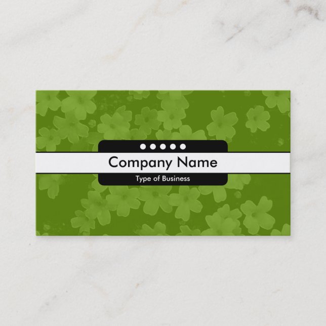 Center Band 5 Spots - Flowers - Green (669900) Business Card (Front)