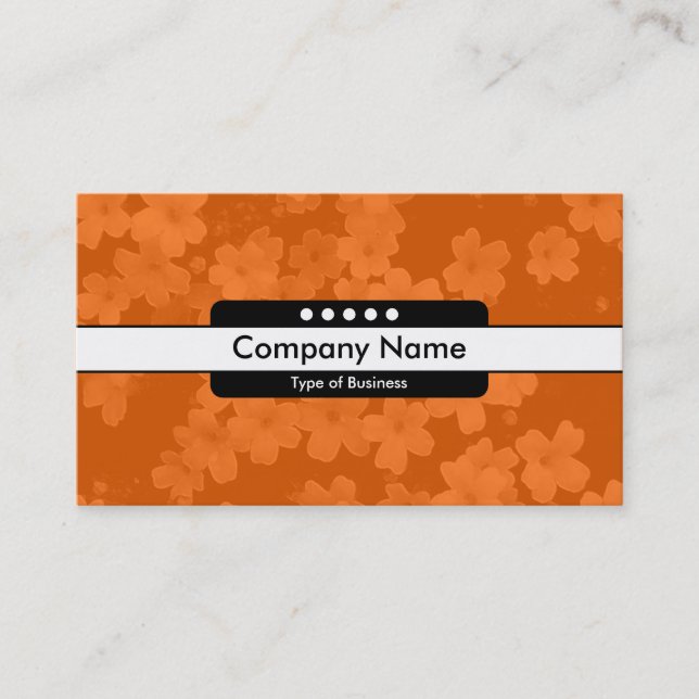 Center Band 5 Spots - Flowers - Orange Business Card (Front)