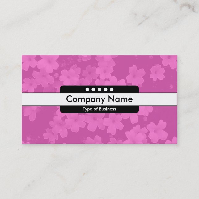 Center Band 5 Spots - Flowers - Pink Business Card (Front)