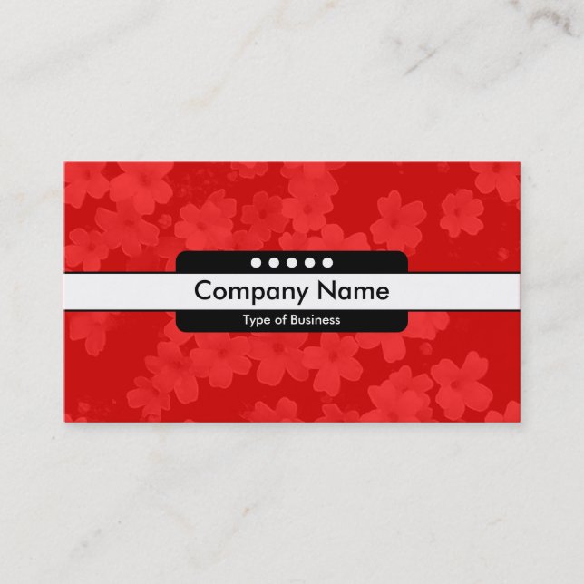 Center Band 5 Spots - Flowers - Red Business Card (Front)