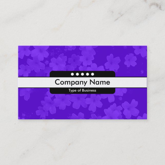Center Band 5 Spots - Flowers - Violet Blue Business Card (Front)