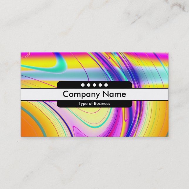 Center Band 5 Spots - Fractal Abstract 061012f Business Card (Front)