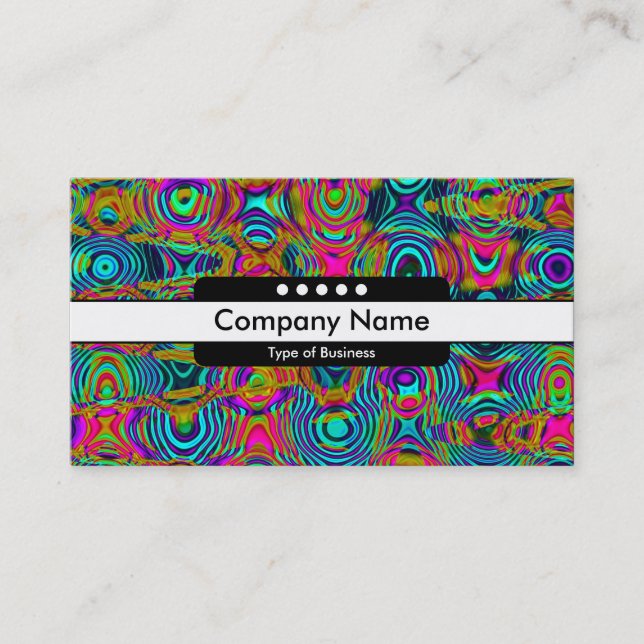 Center Band 5 Spots - Fractal Abstract 191111a Business Card (Front)