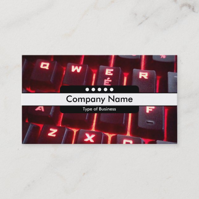 Center Band 5 Spots - Glowing Keyboard Business Card (Front)