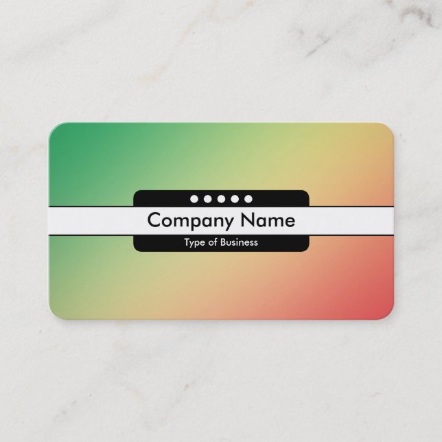 Center Band 5 Spots - Gradient Grn, Yellw, Red Business Card (Front)