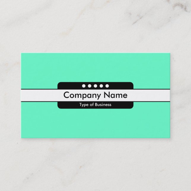 Center Band 5 Spots - Green (66FFCC) Business Card (Front)