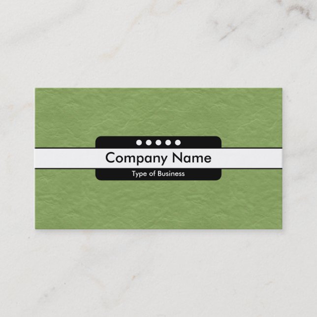 Center Band 5 Spots - Green Paper Texture Business Card (Front)