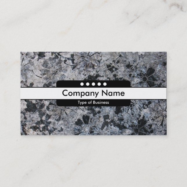 Center Band 5 Spots - Grunge Flowers Business Card (Front)