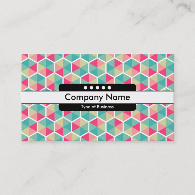 Center Band 5 Spots - Hexagon Pattern 02 Business Card (Front)