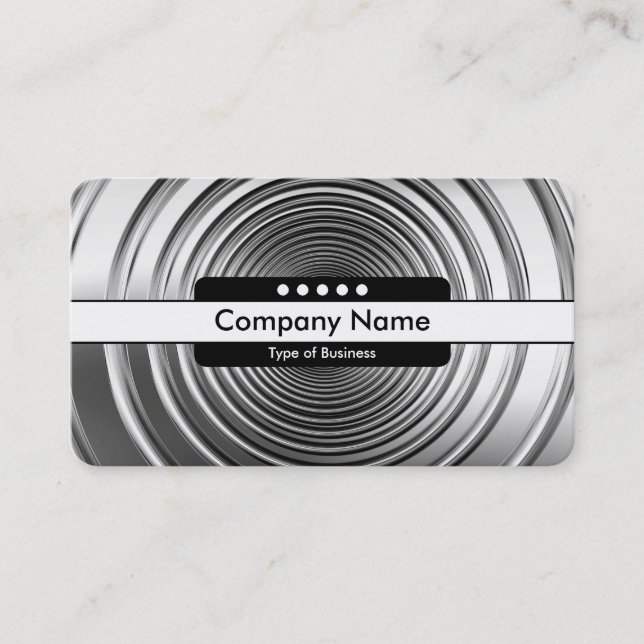 Center Band 5 Spots - Long Spring B&W Business Card (Front)