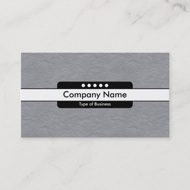 Center Band 5 Spots - Mid-Gray Paper Texture Business Card (Front)
