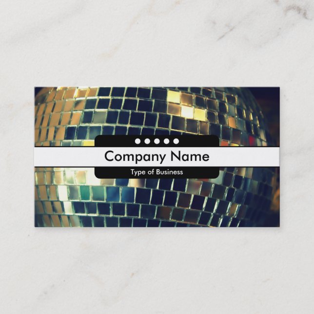 Center Band 5 Spots - Mirror Ball Business Card (Front)