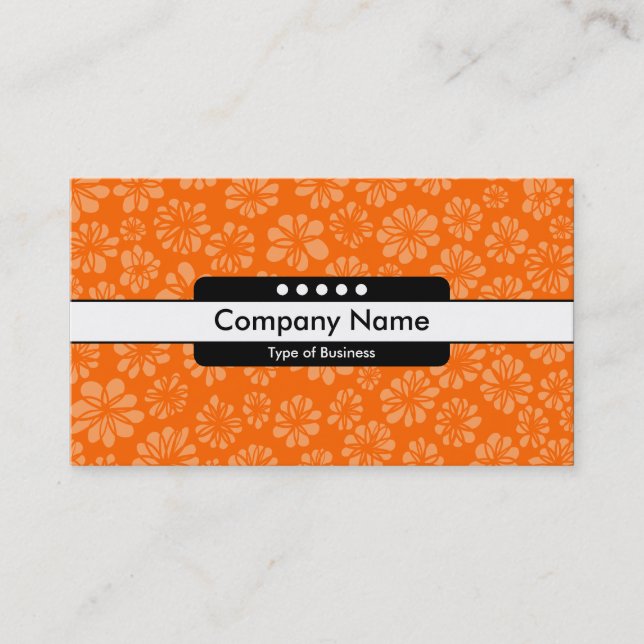 Center Band 5 Spots - Orange Floral Business Card (Front)