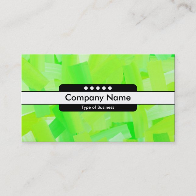 Center Band 5 Spots - Painted Green Business Card (Front)