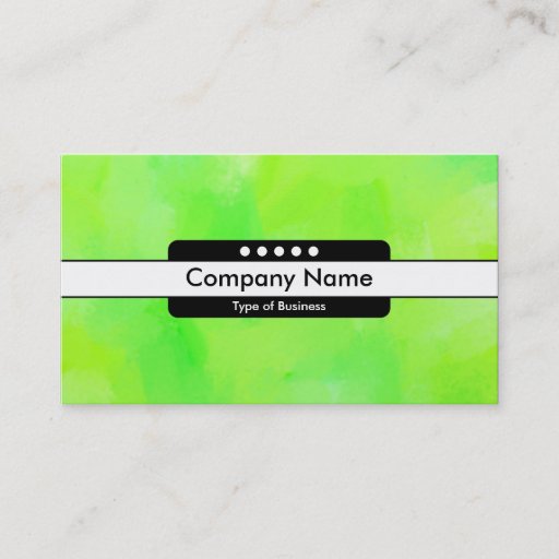 Customizable Center Band 5 Spots - Painted Green II Business Cards