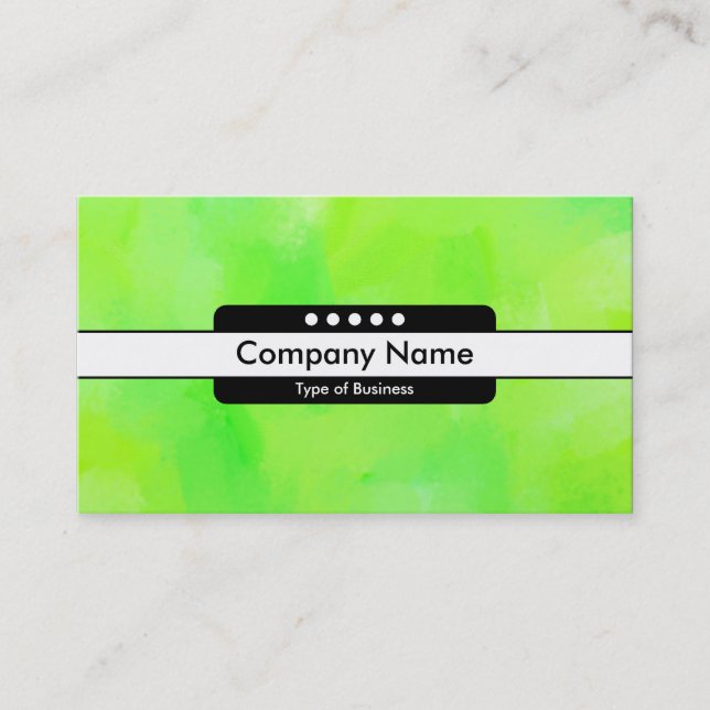 Center Band 5 Spots - Painted Green II Business Card (Front)