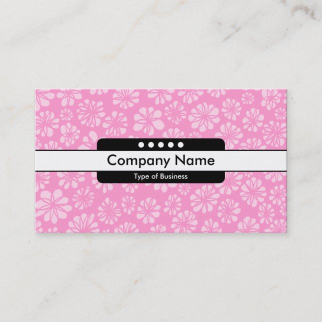 Center Band 5 Spots - Pink Floral Business Card (Front)