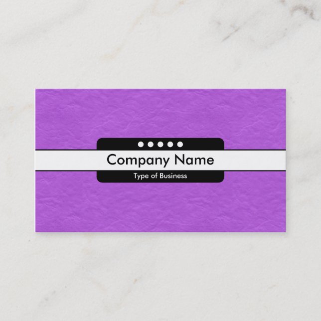 Center Band 5 Spots - Purple Paper Texture Business Card (Front)