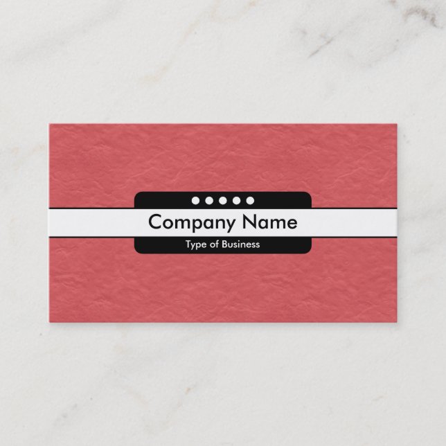 Center Band 5 Spots - Red Paper Texture Business Card (Front)