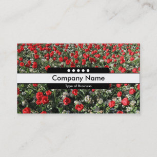 Center Band 5 Spots - Red Tulips and Primroses Business Card