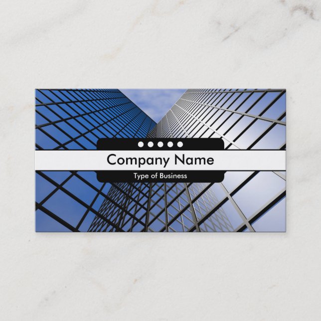 Center Band 5 Spots - Reflective Office Block Business Card (Front)