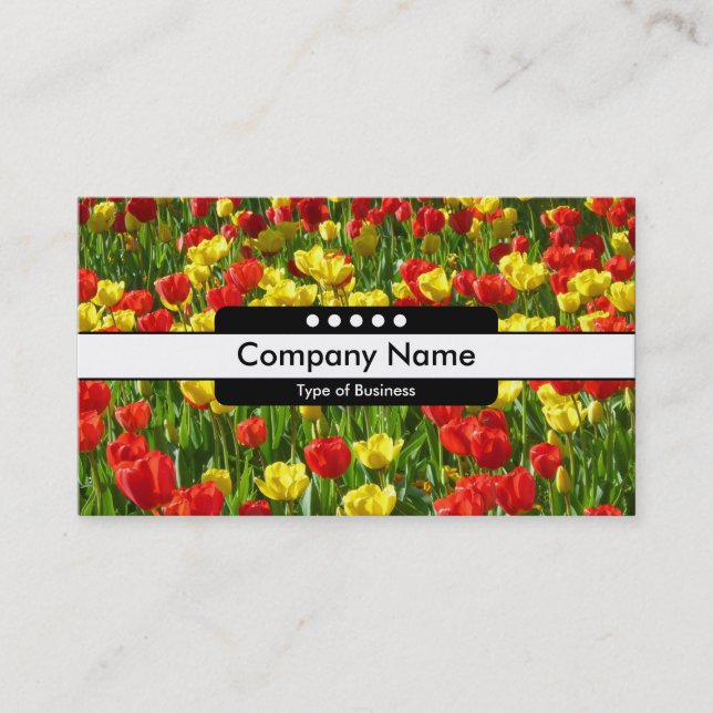 Center Band 5 Spots - Sea of Tulips III Business Card (Front)