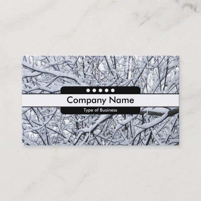 Center Band 5 Spots - Snowy Branches Business Card (Front)