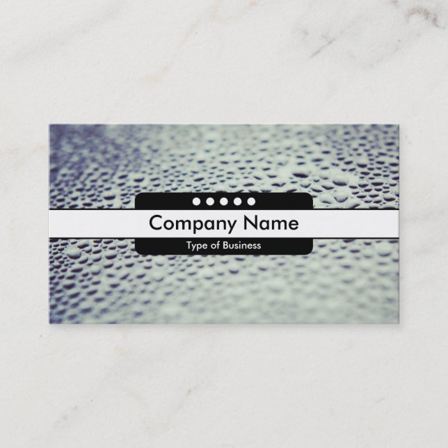 Center Band 5 Spots - Water Droplets on Glass 01 Business Card (Front)