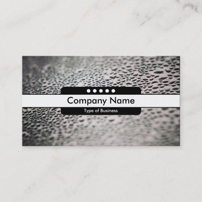 Center Band 5 Spots - Water Droplets on Glass 02 Business Card (Front)