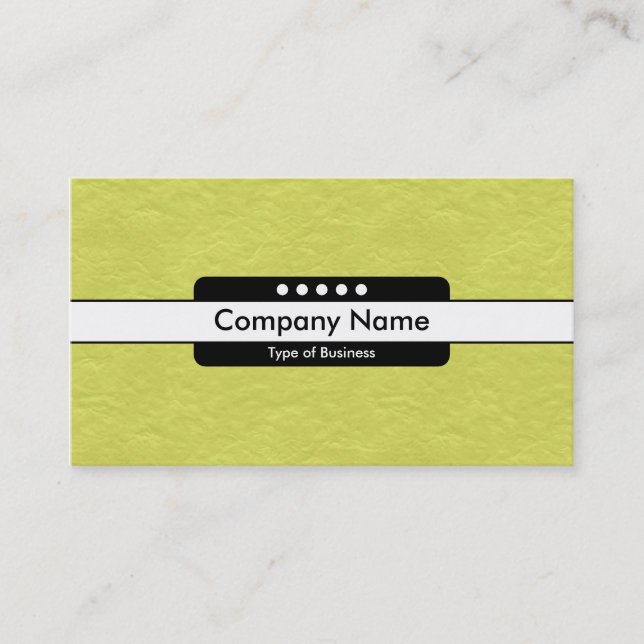 Center Band 5 Spots - Yellow Paper Texture Business Card (Front)