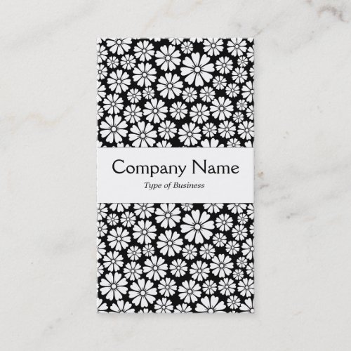 Center Band _ 8 Petals _ White on Black Business Card