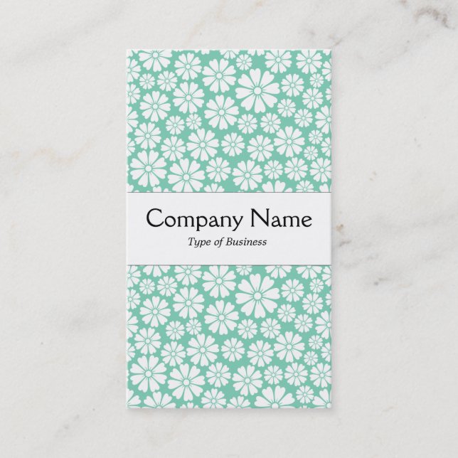 Center Band - 8 Petals - White on Light Green Business Card (Front)