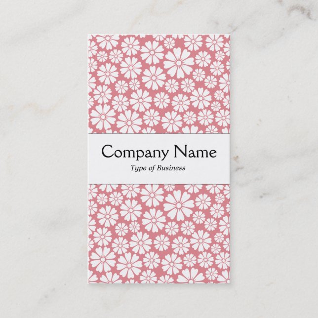 Center Band - 8 Petals - White on Pink Business Card (Front)