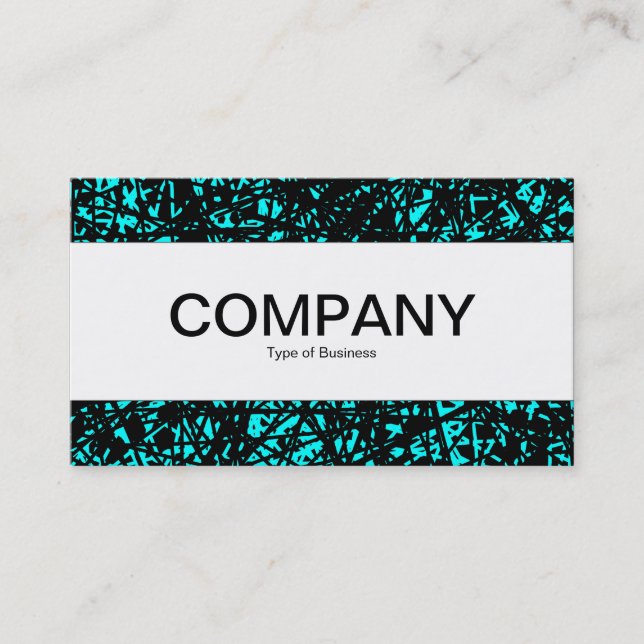 Center Band  - Abstract Lines - Cyan Business Card (Front)
