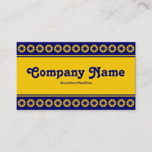 Center Band (Amber Sun Border) V2 - Deep Blue Business Card