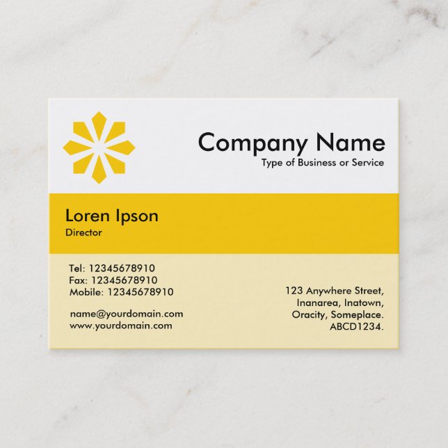 Center Band Colors - Amber - Art Deco Business Card (Front)