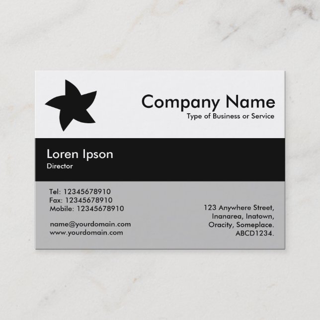 Center Band Colors - Black - Rotating Star Business Card (Front)