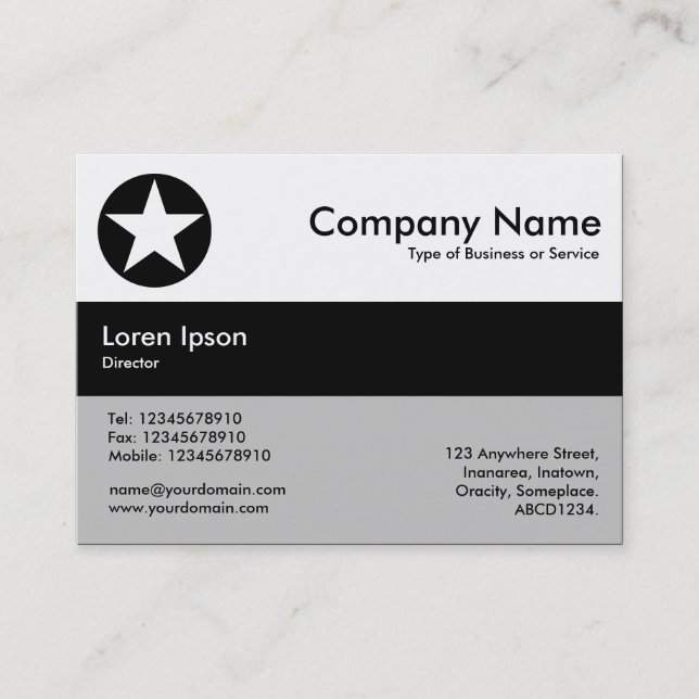 Center Band Colors - Black - Star Business Card (Front)