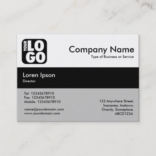 Center Band Colors _ Black _ Your Logo Business Card