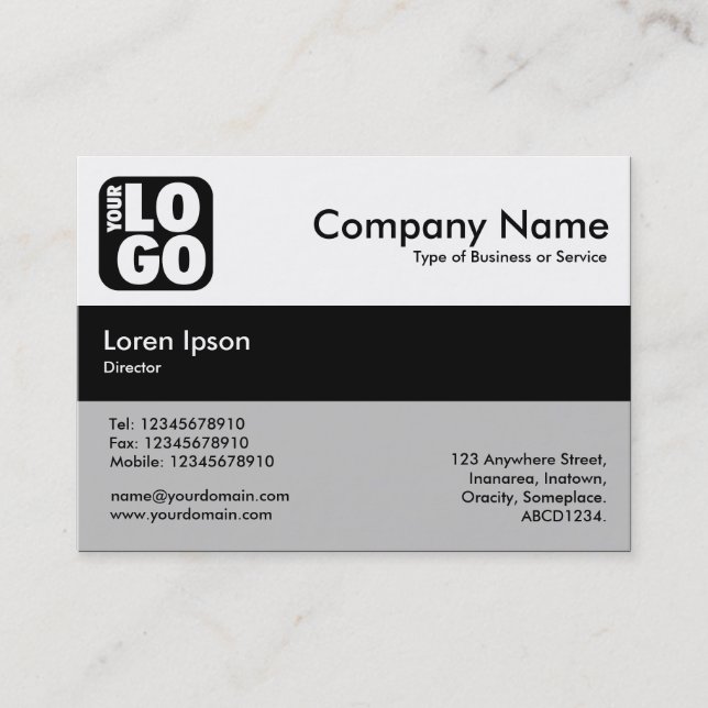 Center Band Colors - Black - Your Logo Business Card (Front)