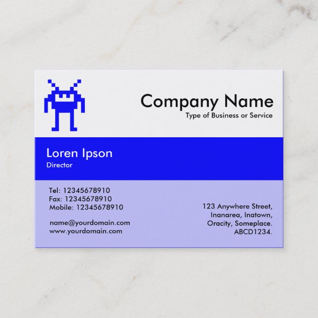 Center Band Colors - Blue - Nanobot Business Card (Front)