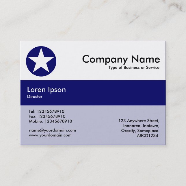 Center Band Colors - Blue - Star Business Card (Front)